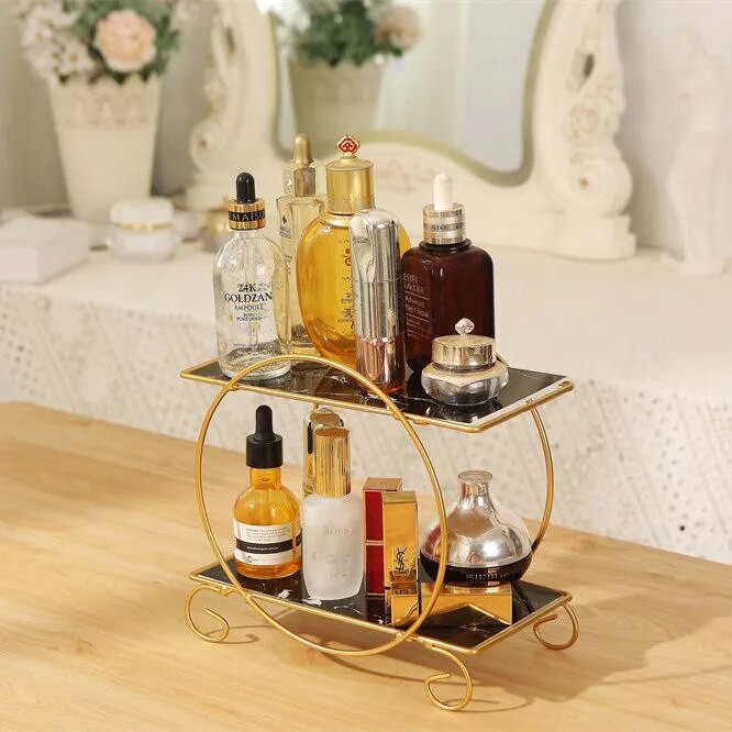 Iron Art Nordic Style Rack Huulepulk Parfüüm Kosmeetiline Nahahooldustoode Säilitusrest Viimistluslaud Rack Storag
