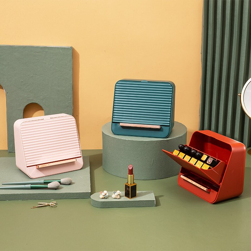 Lipstick Organizer Box Κοσμήματα Συρτάρι αποθήκευσης Ντύσιμο Ελαφρύ Πολυτελές Οργανισμός Επιτραπέζιου Μακιγιάζ Household 12 Grids RR2229