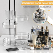 Organizator de machiaj reglabil cu mai multe straturi 360 de rotație Raft pentru cosmetice de mare capacitate Organizator de machiaj durabil Depozitare în baie EL