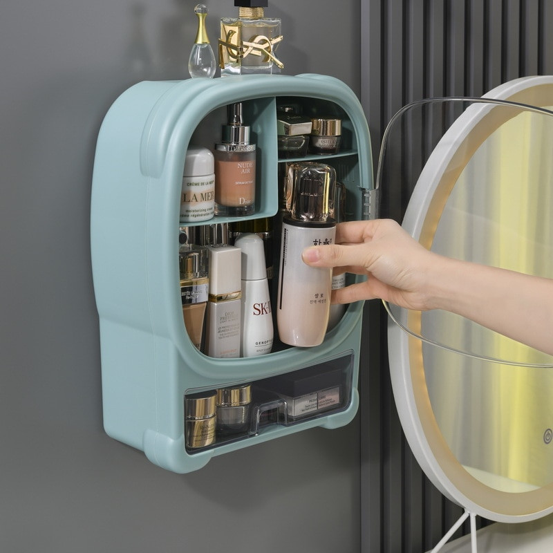 Kosmeetikatoodete hoiukarp Seinale riputatav Tasuta Punch Nahahooldustooted Vannitoa sahtli tüüp Tolmu- ja niiskuskindel korraldaja