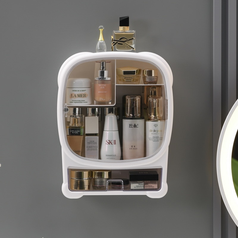 Kosmeetikatoodete hoiukarp Seinale riputatav Tasuta Punch Nahahooldustooted Vannitoa sahtli tüüp Tolmu- ja niiskuskindel korraldaja