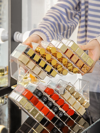 28 Grids Acrylic Makeup Organizer Θήκη για κραγιόν θήκη καλλυντικών Storage Box Βερνίκι νυχιών Lip Gloss Make Up Organizer