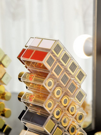 28 Grids Acrylic Makeup Organizer Θήκη για κραγιόν θήκη καλλυντικών Storage Box Βερνίκι νυχιών Lip Gloss Make Up Organizer