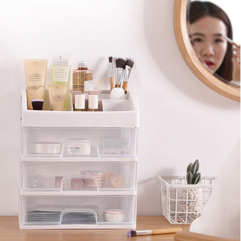 2/3/4 слоя Корейски органайзер за грим Настолна кутия за съхранение на козметика Голям капацитет Органайзер за чекмеджета за грим за разни бижута