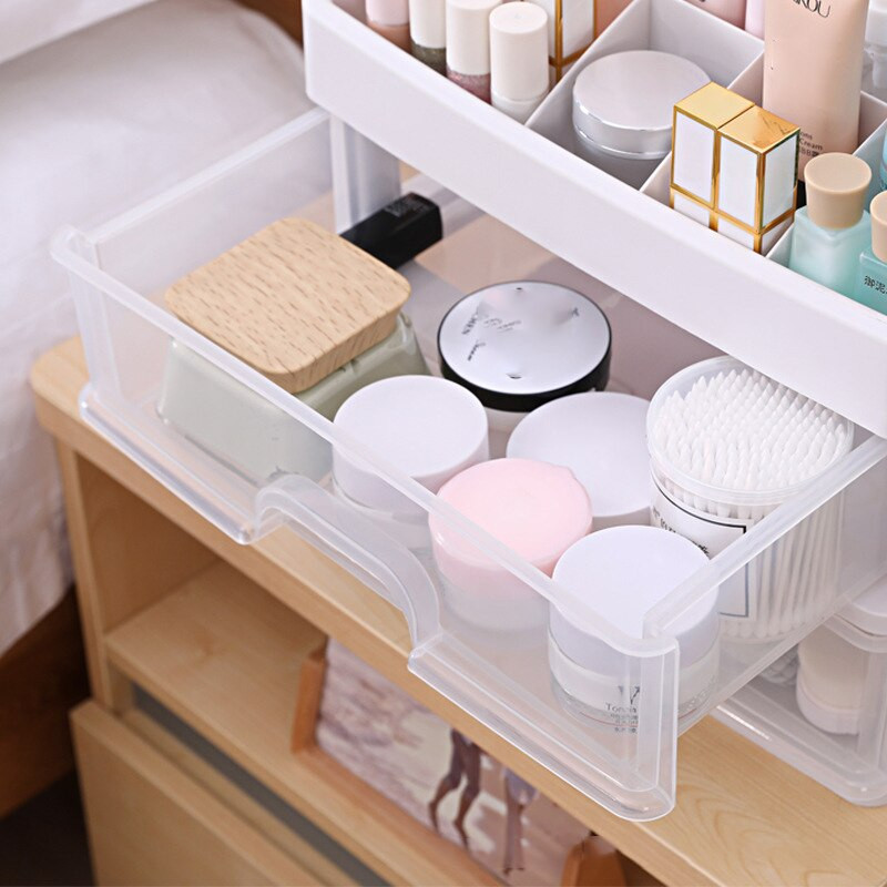 Organizator coreean de machiaj cu 2/3/4 straturi Cutie de depozitare pentru cosmetice de birou Organizator de sertar de machiaj de capacitate mare pentru articole diverse de bijuterii