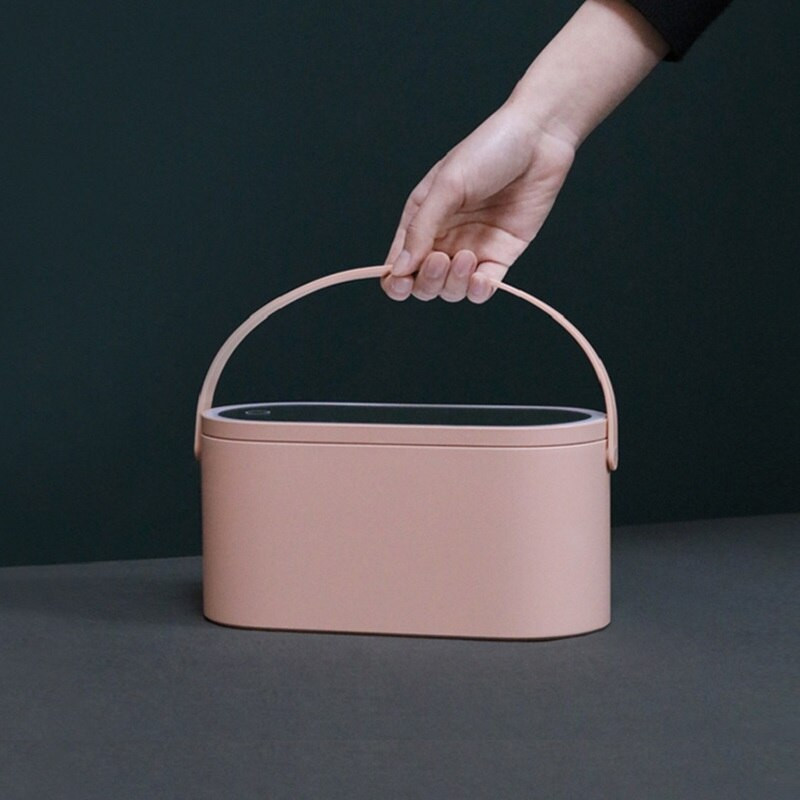 WBBOOMING Carcasă portabilă de machiaj cu lampă oglindă de machiaj Depozitare machiaj de călătorie Masă de toaletă Ruj Organizator de depozitare pentru îngrijirea pielii