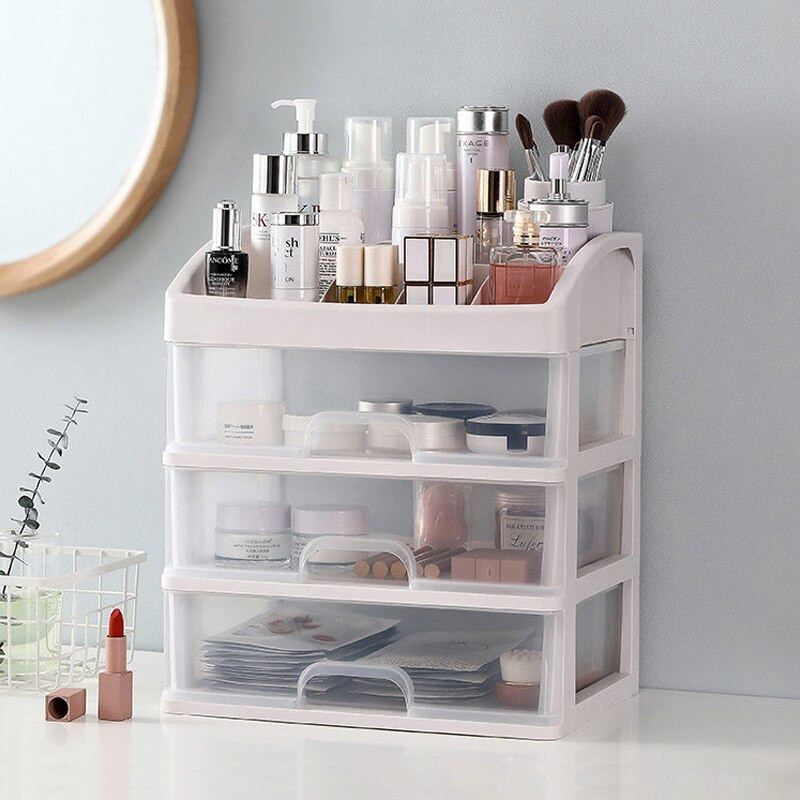 Perie de machiaj pentru fete Cutie de bijuterii Organizator de depozitare Ruj Birou Suport cutie din plastic pentru produse cosmetice Lucruri mici Toaletă Baie