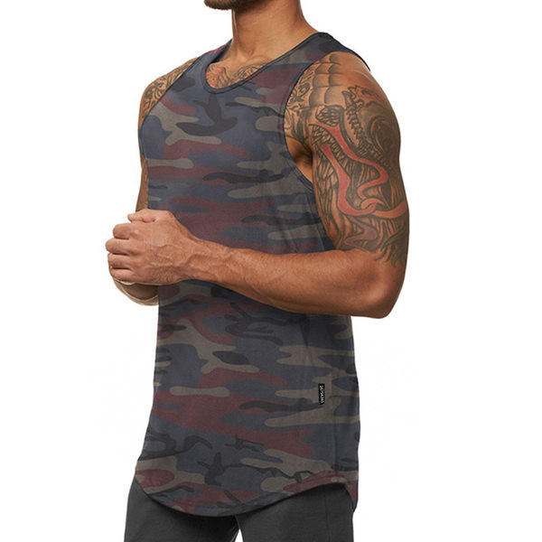 Sportska muška majica bez rukava s ovalnim izrezom