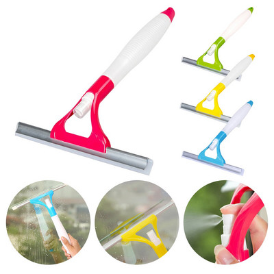 Window Glass Cleaning Tool Double-sided Disassemble Rod Window Cleaner Scraper Mop Squeegee Wiper with Water Spray Bottle