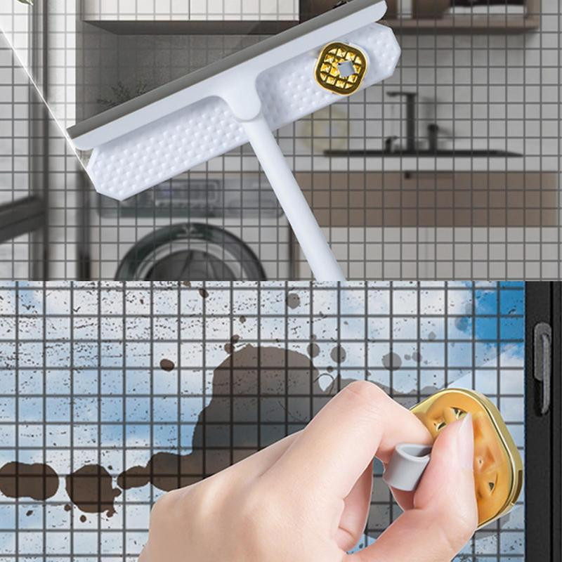 Soluție de curățare a geamurilor 2 în 1 Stergător retractabil pentru curățarea parbrizului Instrument de curățare multifuncțional de uz casnic pentru plăci de sticlă și multe altele