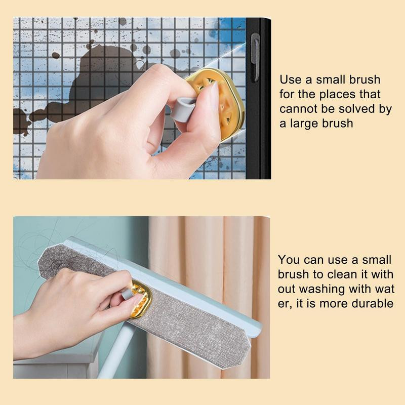 Soluție de curățare a geamurilor 2 în 1 Stergător retractabil pentru curățarea parbrizului Instrument de curățare multifuncțional de uz casnic pentru plăci de sticlă și multe altele