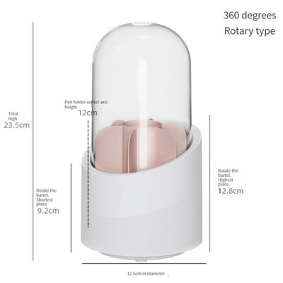 ECHOME Cosmetic Storage Organizers Ανθεκτικό στη σκόνη Περιστρεφόμενο κουτί μακιγιάζ φιλικό προς το περιβάλλον με καπάκι μολύβι μακιγιάζ φρυδιών με πινέλο κοσμηματοπωλείο