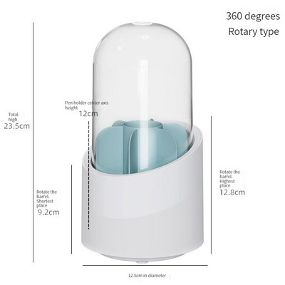 ECHOME Cosmetic Storage Organizers Ανθεκτικό στη σκόνη Περιστρεφόμενο κουτί μακιγιάζ φιλικό προς το περιβάλλον με καπάκι μολύβι μακιγιάζ φρυδιών με πινέλο κοσμηματοπωλείο