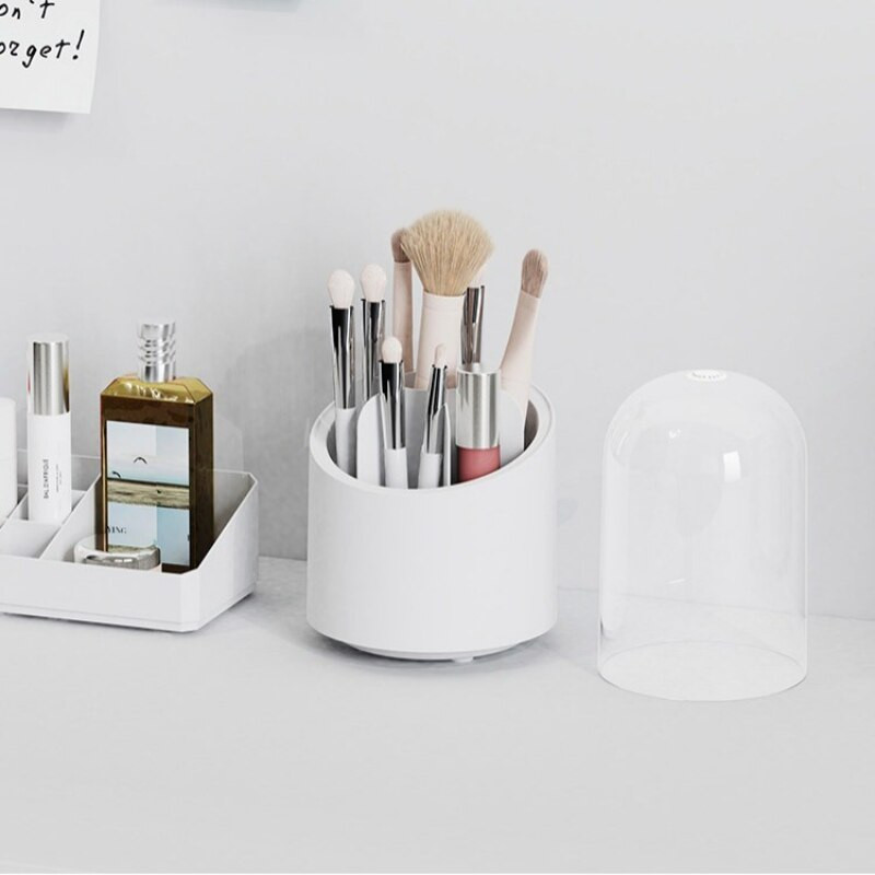 ECHOME Cosmetic Storage Organizers Ανθεκτικό στη σκόνη Περιστρεφόμενο κουτί μακιγιάζ φιλικό προς το περιβάλλον με καπάκι μολύβι μακιγιάζ φρυδιών με πινέλο κοσμηματοπωλείο