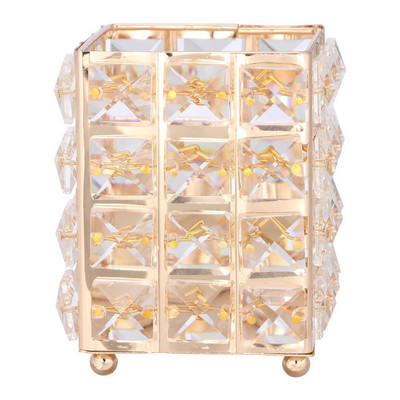 Crystal Elegant Μεταλλική θήκη για πινέλο μακιγιάζ Χρυσό Ασημί Διαμαντένιο Καλλυντικό Αποθήκευση Tube Cosmetic Pen Box Organizer Εργαλεία μακιγιάζ