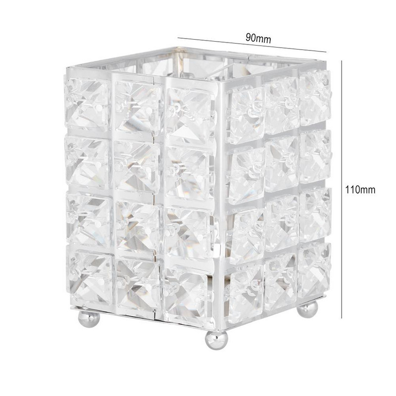 Crystal Elegant Μεταλλική θήκη για πινέλο μακιγιάζ Χρυσό Ασημί Διαμαντένιο Καλλυντικό Αποθήκευση Tube Cosmetic Pen Box Organizer Εργαλεία μακιγιάζ