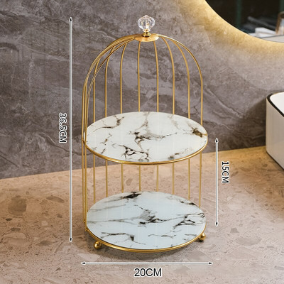 Polica za pohranu na stolu Iron Art Deluxe Gold Organizator za šminku Ruž za usne Parfem Kozmetički proizvodi za njegu kože Stalak za pohranu u kupaonici