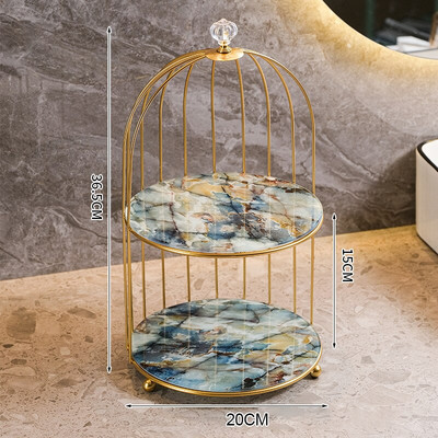 Polica za pohranu na stolu Iron Art Deluxe Gold Organizator za šminku Ruž za usne Parfem Kozmetički proizvodi za njegu kože Stalak za pohranu u kupaonici