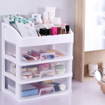 Makeup Organizer Καλλυντικά Κουτί αποθήκευσης Ράφι Συρτάρι Βούρτσα Κοσμήματα Δοχείο Κοσμήματα Διαφανές γραφείο Συρτάρι Μπάνιο