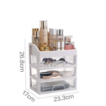 Makeup Organizer Καλλυντικά Κουτί αποθήκευσης Ράφι Συρτάρι Βούρτσα Κοσμήματα Δοχείο Κοσμήματα Διαφανές γραφείο Συρτάρι Μπάνιο