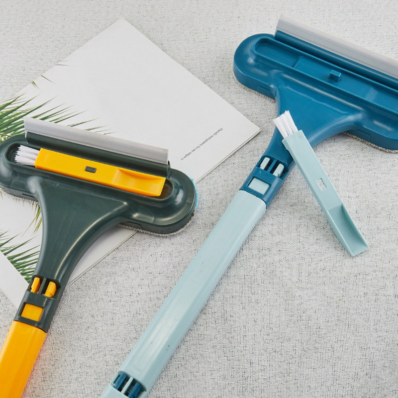 Mesh Screen Cleaner 2in1 Perie de curățare a geamurilor Perie de sticlă extensibilă din plastic umedă uscată cu mini instrumente de spălare a ferestrelor