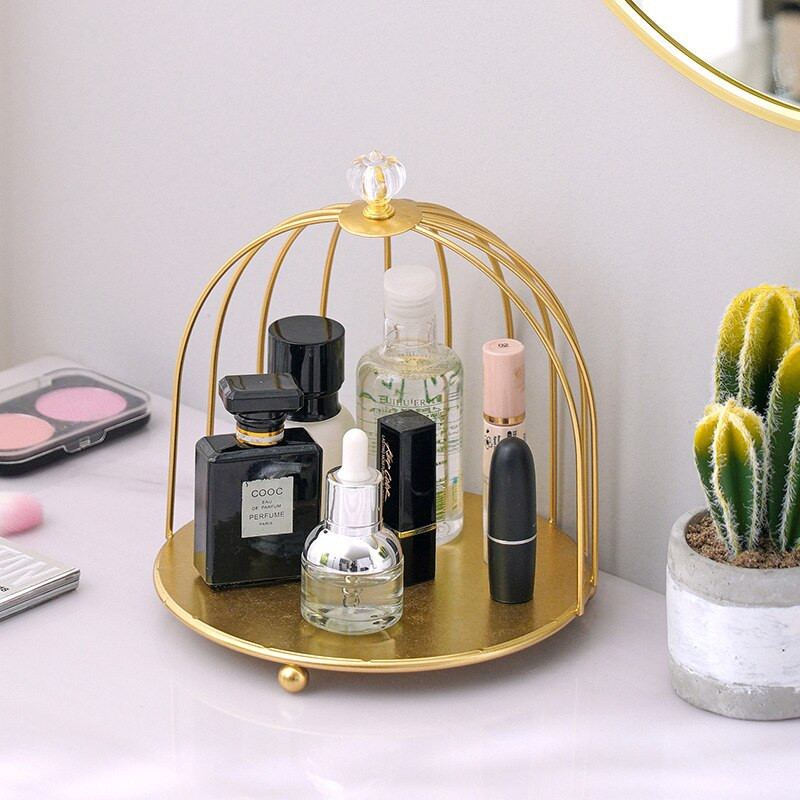 Paukščių narvelio stovas darbalaukis Kosmetika Papuošalų laikymo lentyna Kvepalai Lūpų dažai Makiažo organizatorių dėžutė Nagų lako makiažo stendas