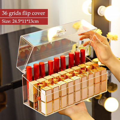 Turn de ruj rotativ cu 36 zăbrele, suport rotit din plastic la 360 de grade, organizator de lac de unghii, carcasă de depozitare pentru ruj, afișaj pentru cosmetice