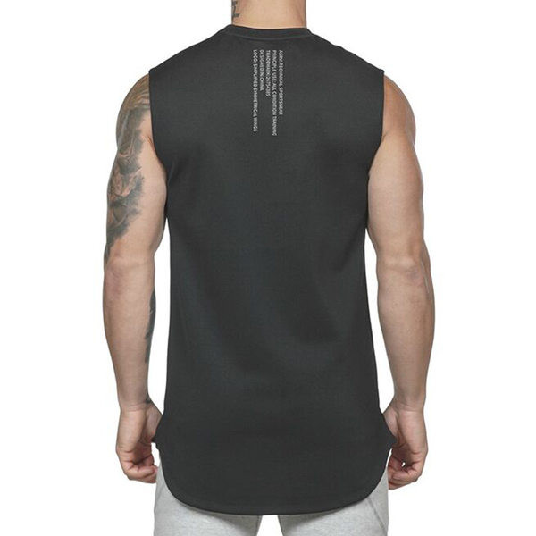 Ανδρικό φανελάκι - με οβάλ λαιμόκοψη και επιγραφή