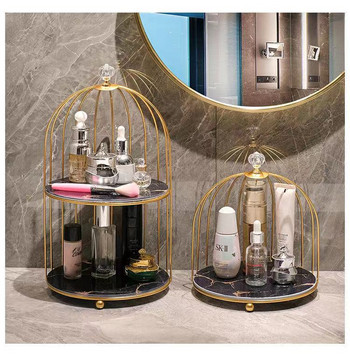 Fashion New Art Style Bird Cage Cosmetic Storage Boxes Lipstick Perfume Cosmetic Skin Care Product Jewelry Storage Organizer