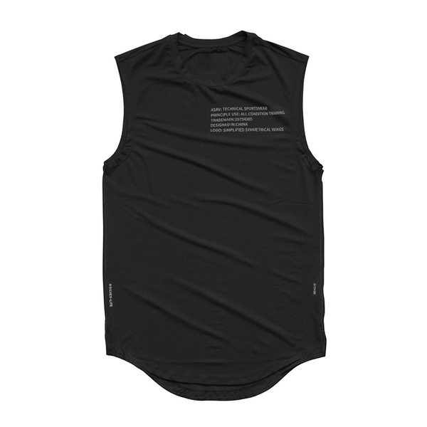 Ανδρικό ασύμμετρο φανελάκι με οβάλ λαιμόκοψη - μαύρο και γκρι χρώμα