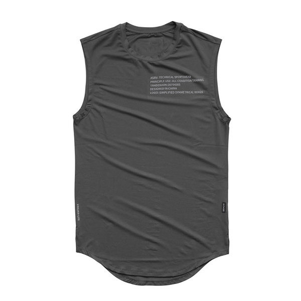 Ανδρικό ασύμμετρο φανελάκι με οβάλ λαιμόκοψη - μαύρο και γκρι χρώμα