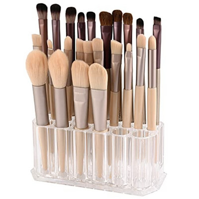 26 υποδοχές Clear Acrylic Tool Makeup Storage Organizer Κουτί πινέλα μακιγιάζ Θήκη μακιγιάζ Θήκη μακιγιάζ Eyeliner Lip Liner Holder Organizer