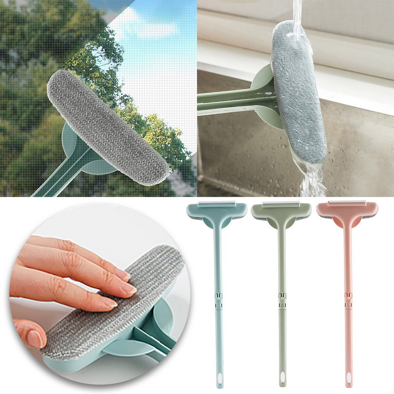 Mrežasta četka za čišćenje ekrana 2 u 1 Četka za čišćenje prozora Odvojiva plastična ručka Mokro/suho korištenje dvostrani alat za čišćenje