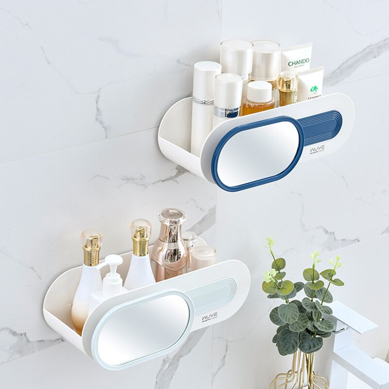 Suport de depozitare multifuncțional pentru produse cosmetice Accesorii de baie montate pe perete Raft de depozitare Suport portabil rafinat pentru organizator de machiaj