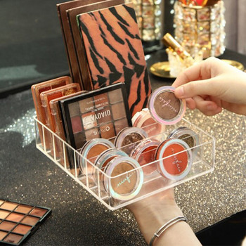 7 πλέγματα Διαφανές ακρυλικό Eyeshadow Compact Organizer Συρτάρι Οργάνωση Divider Μακιγιάζ Slot Storage Box Clear Cosmetics Case