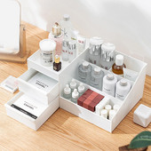 Organizator de machiaj pentru cosmetice, cutie de depozitare pentru cosmetice de capacitate mare, organizator de bijuterii de birou, recipient pentru sertar pentru machiaj pentru lac de unghii