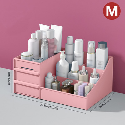 Organizator de machiaj pentru cosmetice, cutie de depozitare pentru cosmetice de capacitate mare, organizator de bijuterii de birou, recipient pentru sertar pentru machiaj pentru lac de unghii