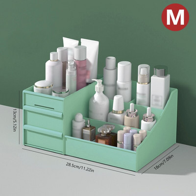 Organizator de machiaj pentru cosmetice, cutie de depozitare pentru cosmetice de capacitate mare, organizator de bijuterii de birou, recipient pentru sertar pentru machiaj pentru lac de unghii