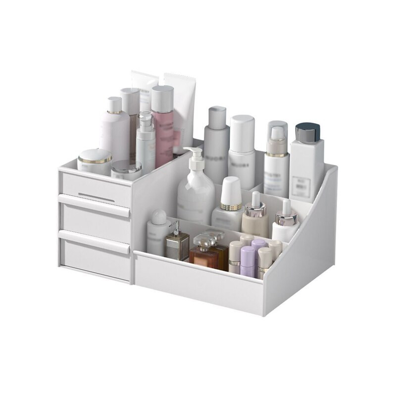 Organizator de machiaj pentru cosmetice, cutie de depozitare pentru cosmetice de capacitate mare, organizator de bijuterii de birou, recipient pentru sertar pentru machiaj pentru lac de unghii