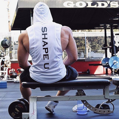 Maieu sport pentru bărbați cu glugă și șireturi