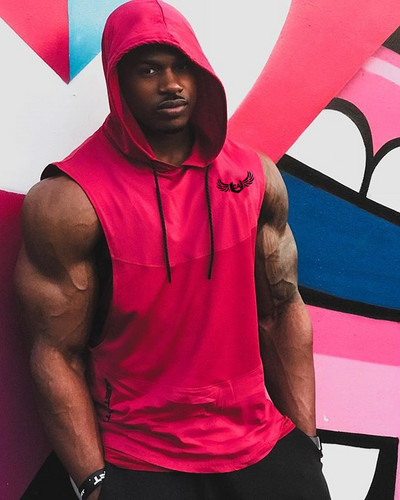 Maieu sport pentru bărbați cu glugă și șireturi