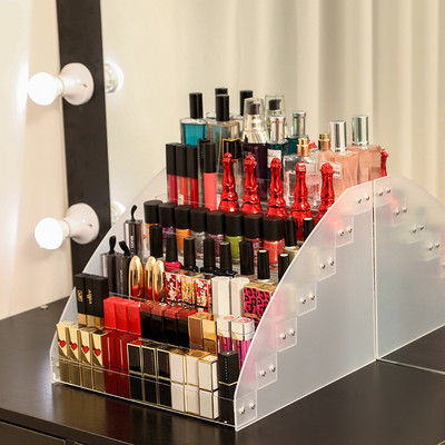 2-7 στρώσεις Makeup Organizer Βερνίκι νυχιών Βάση κραγιόν θήκης θήκης Εργαλείο οργάνωσης καλλυντικών