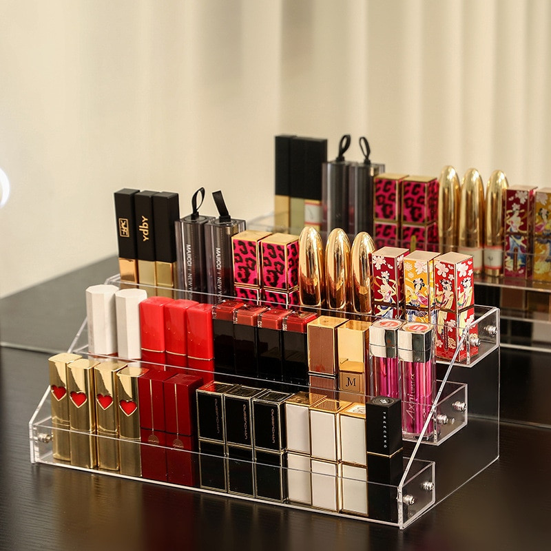 2-7 στρώσεις Makeup Organizer Βερνίκι νυχιών Βάση κραγιόν θήκης θήκης Εργαλείο οργάνωσης καλλυντικών