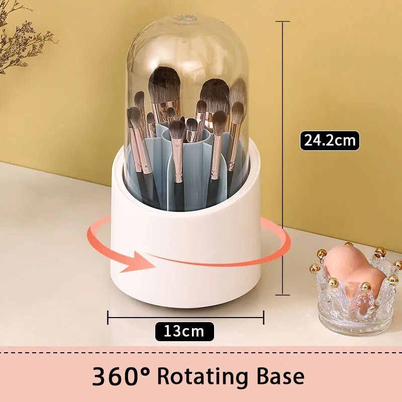 Baza rotativa, rezistenta la praf, cutii de depozitare pentru pensule de machiaj, cutii pentru perii cosmetice, cutii cu tuburi, cutii organizatoare, suport pentru dormitor, cadouri pentru femei