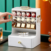 Κουτί αποθήκευσης 15 Grids Lipsticks με συρτάρια Οργάνωση μακιγιάζ Σκουλαρίκια Γάντζοι κοσμήματα Επιτραπέζιο Γυναικείο Αποθήκευση προϊόντων περιποίησης