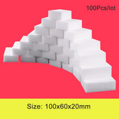 100 gab/partija Melamīna sūklis Magic Sponge Eraser Melamīna sūkļi tīrīšanas līdzeklis Tīrīšanas sūklis vannas istabas virtuves piederumi