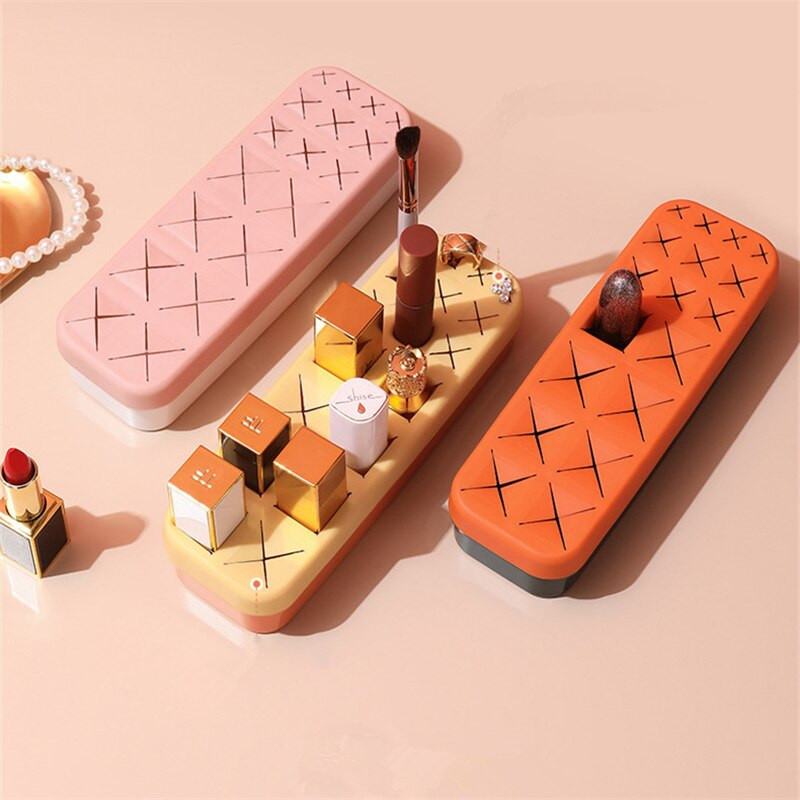 Suport de depozitare pentru ruj din silicon cu 18 grile Cutie de machiaj de birou Creativ Multi Grid Creion pentru sprâncene Instrument pentru luciu de buze Suport de afișare pentru acasă