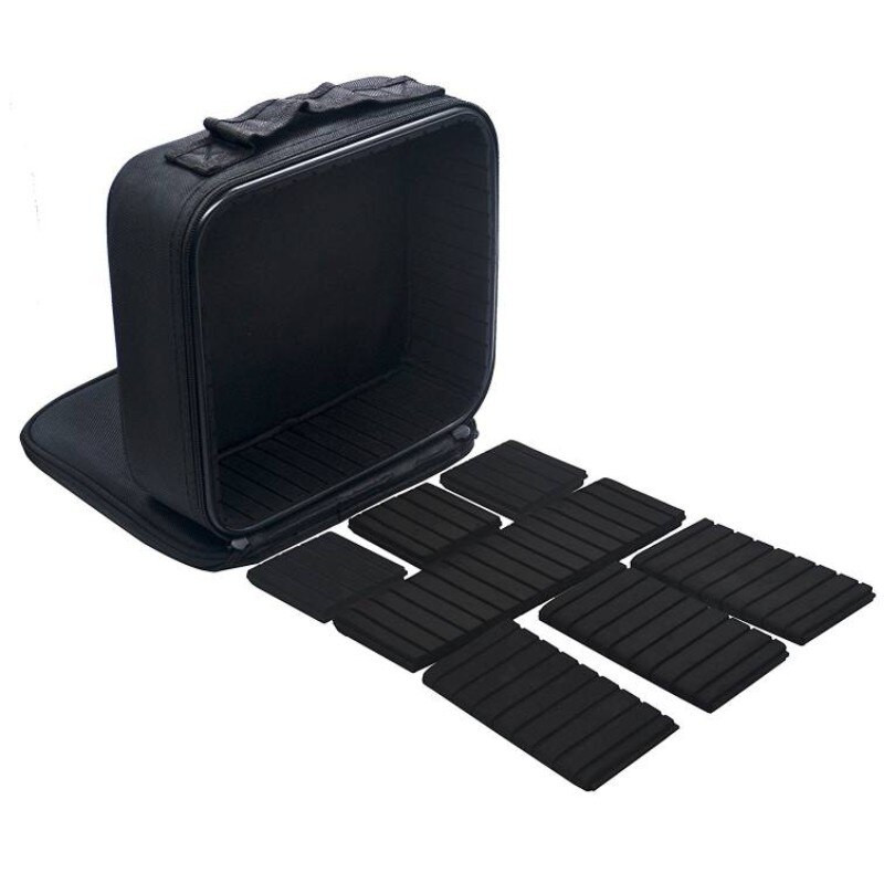 Organizator Oxford impermeabil pentru machiaj Cutie de depozitare cu mai multe straturi, detașabilă, cu fermoar, pentru cosmetică, pentru articole de toaletă, Suport pentru valiză