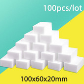 100 gab/partija Melamīna Sponge Magic Sponge Eraser White Pelēks Melamīna Sūkļi Tīrīšanas sūklis virtuves Biroja vannas istabas tīrīšanai