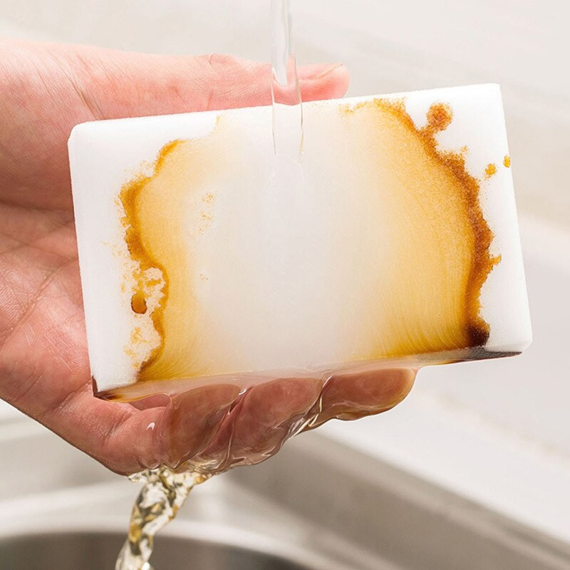 100 vnt/stal. Melamino kempinė Magic Sponge Eraser Balta Pilka Melamino kempinės Valymo kempinė virtuvės Biuro vonios kambario valikliui